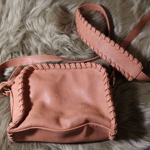Whipstitch Mini Peach Cross Body Bag Western Style